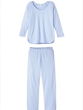 LAKE Women's Light Blue Striped Pajama Set